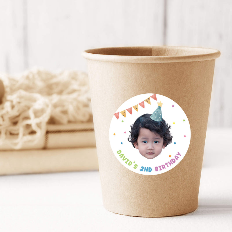 Personalized Birthday Stickers for Kids - Custom Waterproof Vinyl Labels