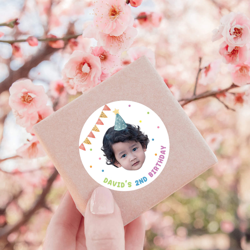 Personalized Birthday Stickers for Kids - Custom Waterproof Vinyl Labels