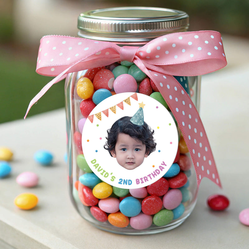 Personalized Birthday Stickers for Kids - Custom Waterproof Vinyl Labels