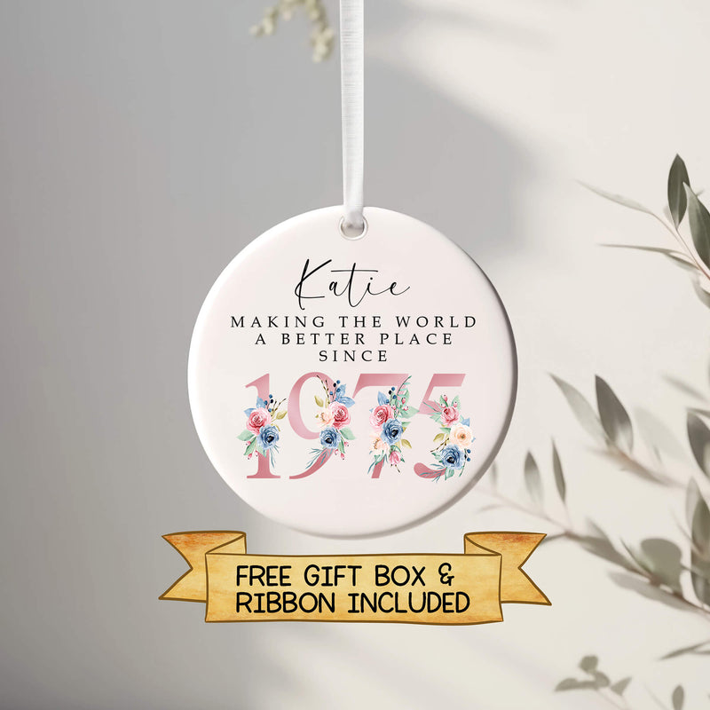 Personalised 40th Birthday Ornament – “Making the World a Better Place Since [Year]” Keepsake Gift