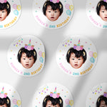 Personalized Birthday Stickers for Kids - Custom Waterproof Vinyl Labels - Unicorn