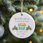 Custom First Christmas In Our New Home Ceramic Ornament - Personalized Housewarming Gift - New Home Ornament - Real Estate Gift