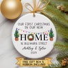 Custom First Christmas In Our New Home Ceramic Ornament - Personalized Housewarming Gift - New Home Ornament - Real Estate Gift - 2