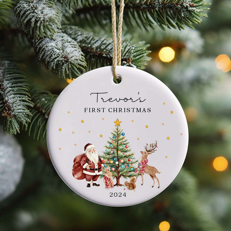 Personalized Baby First Christmas Ornament - Santa Claus Christmas Tree Ornament