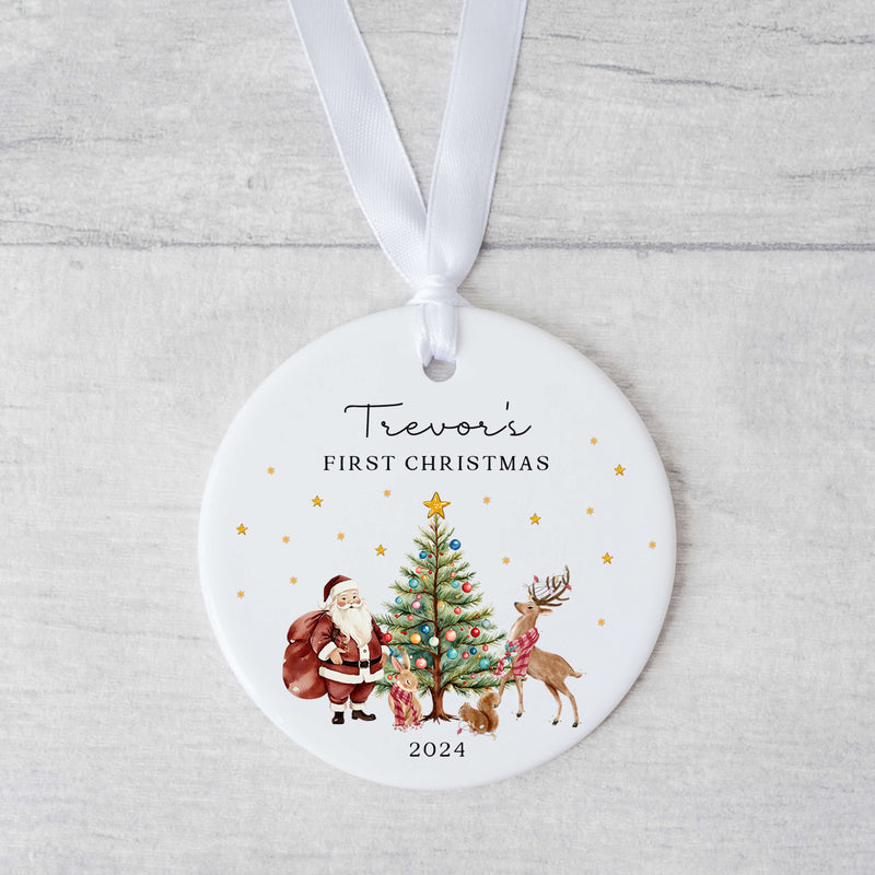 Personalized Baby First Christmas Ornament - Santa Claus Christmas Tree Ornament