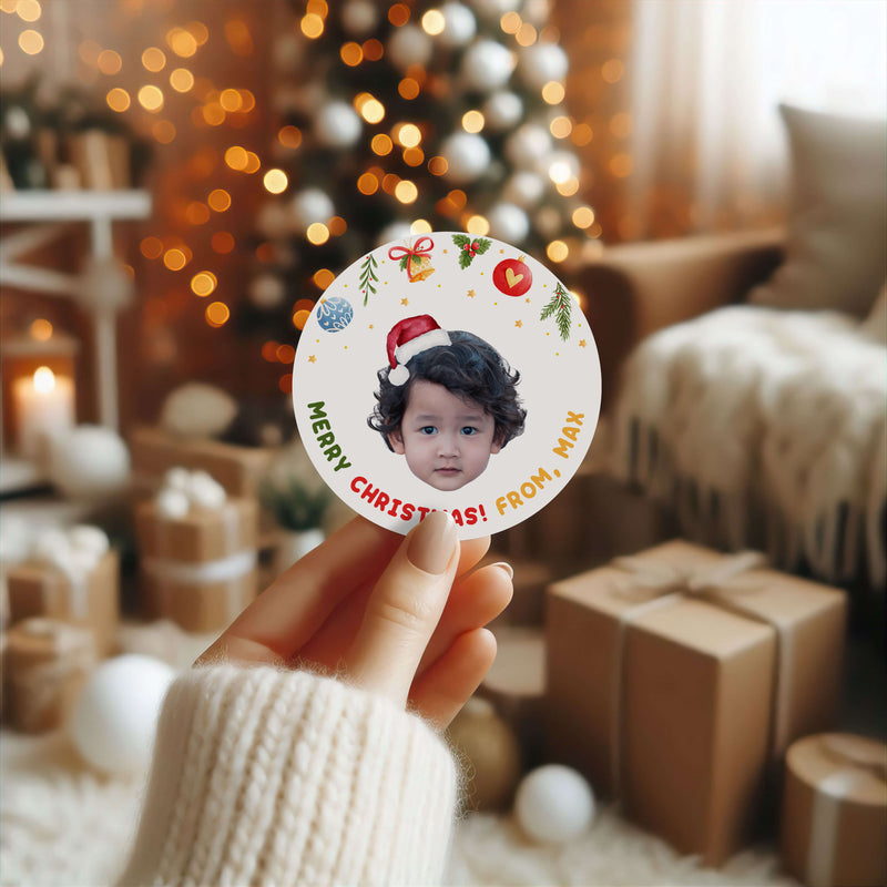 Personalized Christmas Stickers – Waterproof Vinyl Custom Holiday Gift Labels