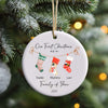 Our First Christmas Family Ornament – A Family Of Three, Four, Five - Personalised Stocking Design