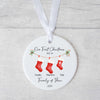 First Christmas As A Family Of Three, Four, Five - Personalized Family Ornament - First Christmas Ornament - Christmas Stocking