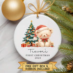 Baby’s First Christmas Ornament – Personalised Teddy Bear Keepsake