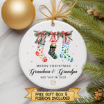 Personalised Pregnancy Announcement Ornament – Grandma & Grandpa Christmas Reveal Keepsake
