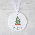 Personalised Christmas Ornament – “First Christmas Engaged or Married” - Christmas Tree