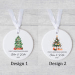 Personalised Christmas Ornament – “First Christmas Engaged or Married” - Christmas Tree