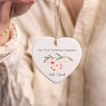 Personalised “Our First Christmas Engaged or Married” Ornament – Hanging StockingsCustom Couple Keepsake