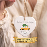Personalised “Our First Christmas Engaged or Married” Ornament – Custom Car with Tree Design