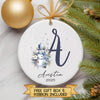 Personalised Snowman Christmas Ornament – Custom Name & Initial Bauble