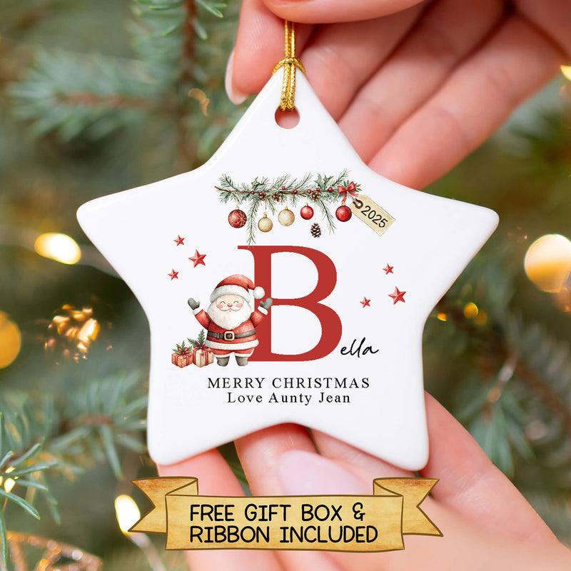 Personalised Santa Christmas Ornament – Custom Name & Message Bauble