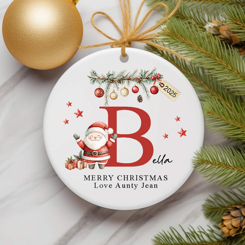 Personalised Santa Christmas Ornament – Custom Name & Message Bauble