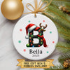 Personalised Christmas Initial Ornament – Custom Letter & Name Bauble for Kids and Family