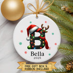 Personalised Christmas Initial Ornament – Custom Letter & Name Bauble for Kids and Family
