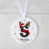 Personalised Christmas Initial Ornament – Custom Letter & Name Bauble for Kids and Family