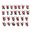 Personalised Christmas Initial Ornament – Reindeer Antlers & Santa Hat Design
