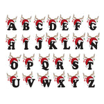 Personalised Christmas Initial Ornament – Reindeer Antlers & Santa Hat Design