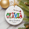 Personalised Christmas Name Ornament – Custom Kids Name Bauble with Festive Letters