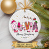 Personalised Christmas Name Ornament – Cute Pink Festive Kids Bauble