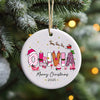 Personalised Christmas Name Ornament – Cute Pink Festive Kids Bauble
