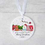 Personalised Christmas Name Ornament – Festive Kids Bauble - Custom Name Decoration