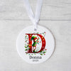 Personalised Elf Initial Christmas Ornament – Custom Name Bauble for Kids