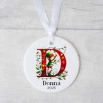 Personalised Elf Initial Christmas Ornament – Custom Name Bauble for Kids