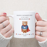 Personalised Super Grandpa Father’s Day Mug – Custom Name & Year – Cute Bear Design – 11oz & 15oz Sizes