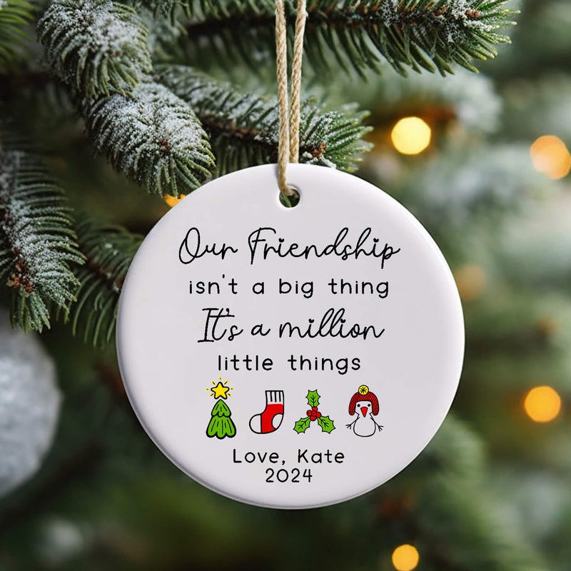 Friendship Christmas Ornament – Personalised Ceramic Keepsake Gift