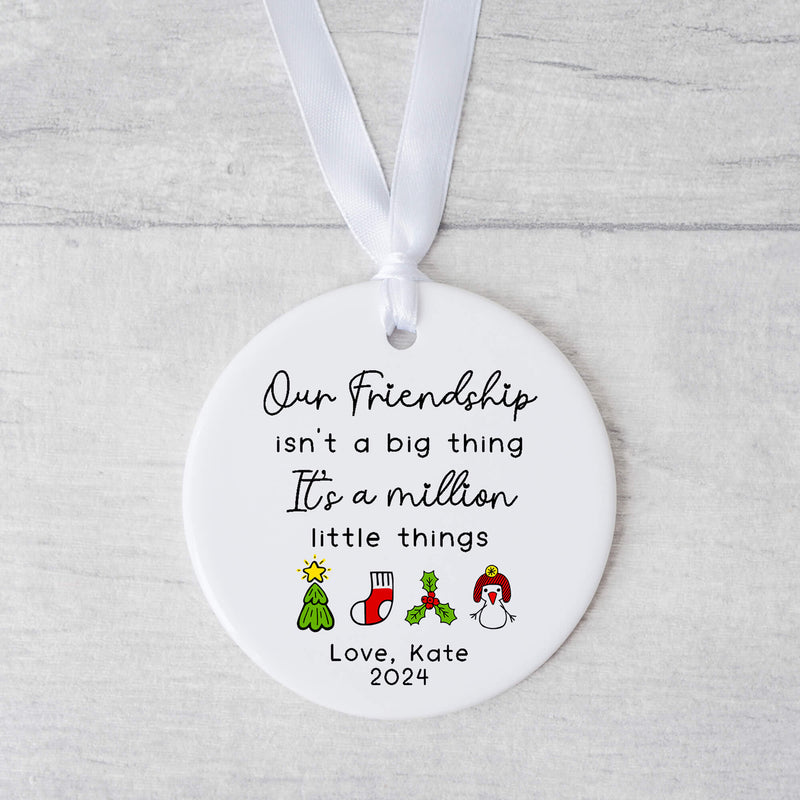 Friendship Christmas Ornament – Personalised Ceramic Keepsake Gift