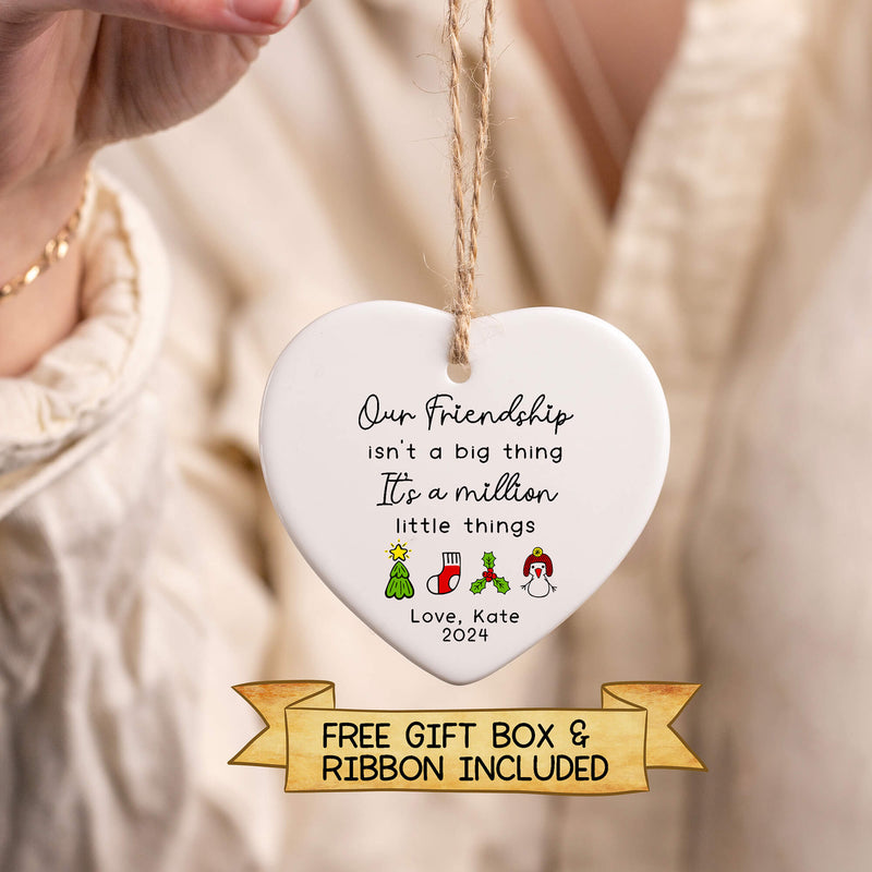 Friendship Christmas Ornament – Personalised Ceramic Keepsake Gift