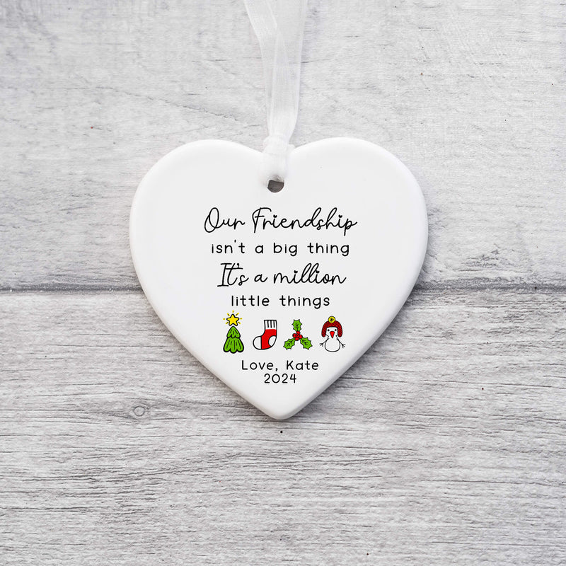 Friendship Christmas Ornament – Personalised Ceramic Keepsake Gift