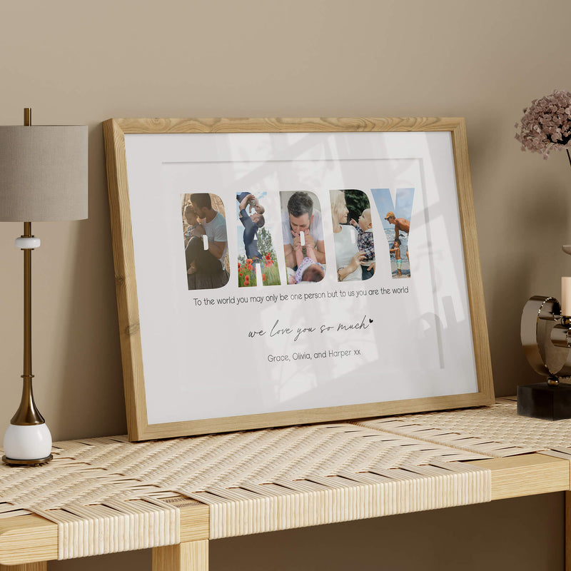 Personalized DADDY Photo Collage – Custom Father's Day Gift