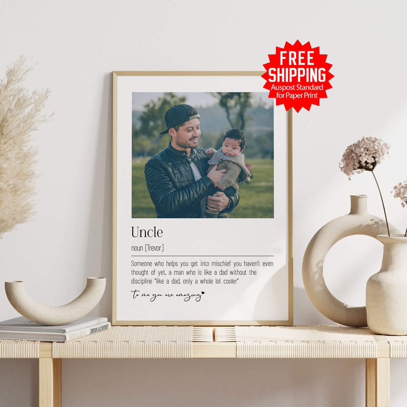 Custom Uncle Definition Print - Personalized Photo & Text Gift