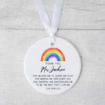 Personalised Rainbow Teacher Ornament – A Bright Thank You