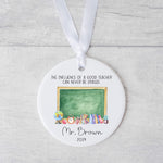 Personalised Ceramic Teacher Ornament – Chalkboard Edition
