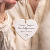Personalized Ceramic Ornament – Never Forget the Difference You Make – Appreciation Gift with Gift Box & Ribbon