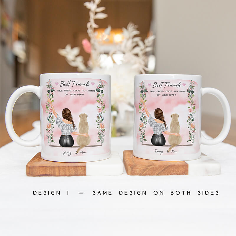 Personalised Mugs - Pet Portrait - Dog Mug - Dog Gifts For Dog Lovers - Dog Mum - Best Friends