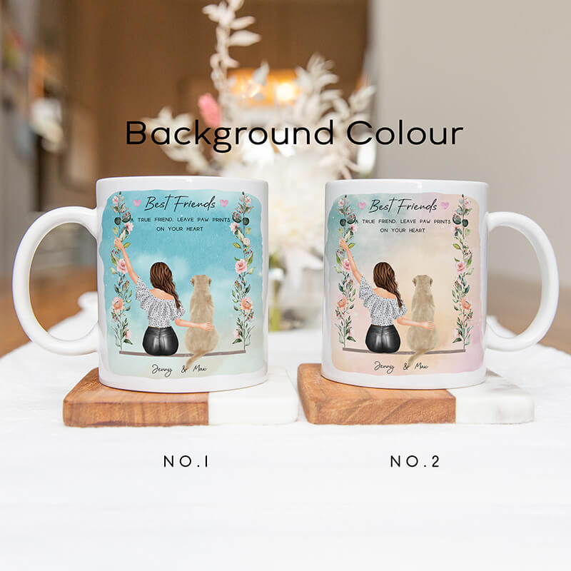 Personalised Mugs - Pet Portrait - Dog Mug - Dog Gifts For Dog Lovers - Dog Mum - Best Friends