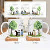 Personalised Mugs - Family Portraits - Summer Tree - Housewarming Gift Ideas - Family, Mother's Day, Father's Day Gifts