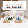 Personalised Mugs - Family Portraits - Flower Tree - Housewarming Gift Ideas - Family, Mother's Day, Father's Day Gifts