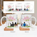 Personalised Mugs - Family Portraits - Flower Tree - Housewarming Gift Ideas - Family, Mother's Day, Father's Day Gifts