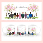Personalised Mugs - Family Portraits - Flower Tree - Housewarming Gift Ideas - Family, Mother's Day, Father's Day Gifts