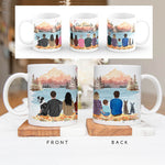 Personalised Mugs - Family Portraits - Fall Mountain Lake - Housewarming Gift Ideas - Family, Mother's Day, Father's Day Gifts