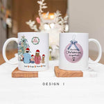 Personalised Christmas Family Portrait Mugs - Our First Christmas Together
